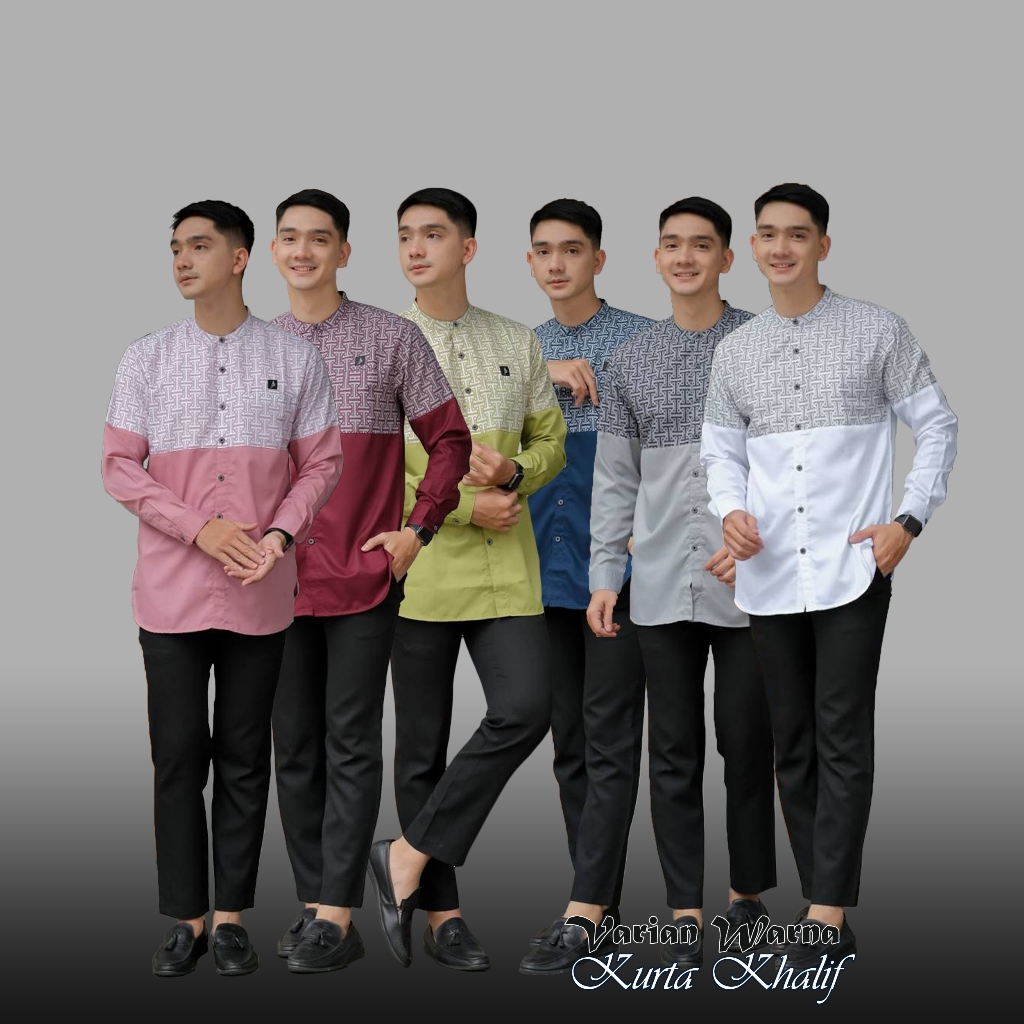 WMW Koko Kurta Atasan Muslim Sublim Kemko Khalif Warna Sage Pakaian Muslim Pria