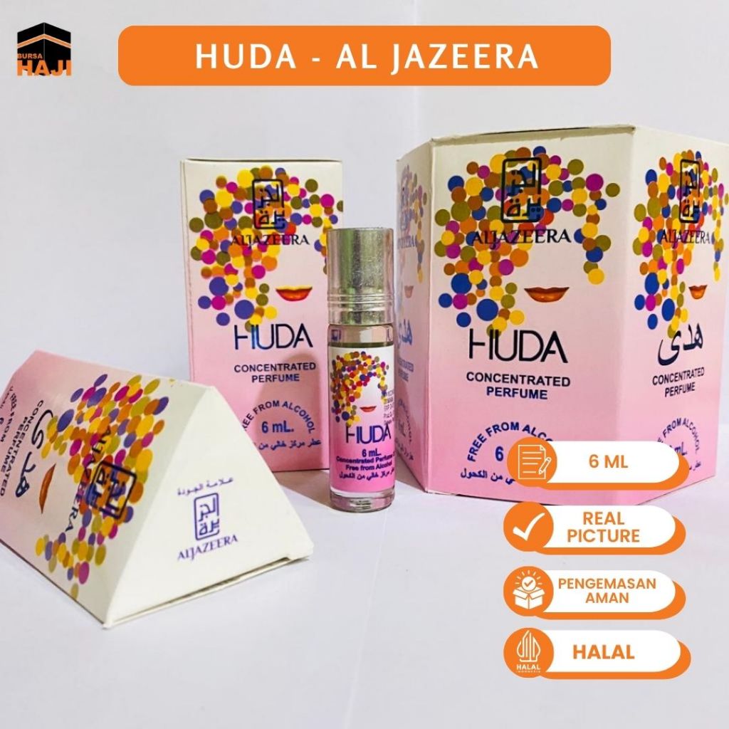 Parfum Sholat Non Alkohol Al Jazeera Huda 6ml Roll on Halal Minyak Wangi / Parfum Arab Unisex