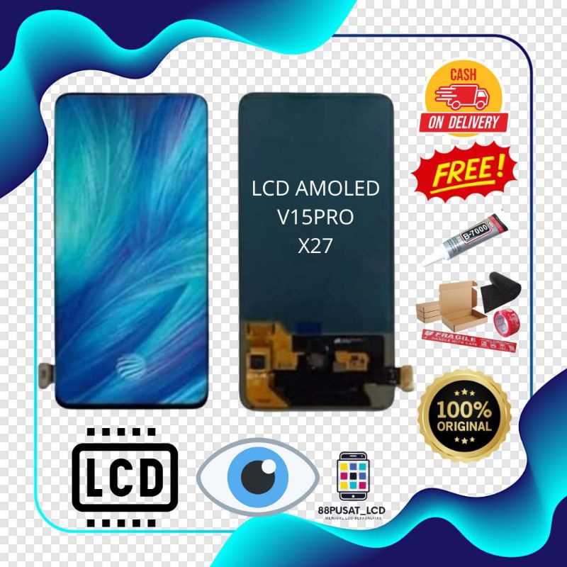 LCD FULLSET VIVO V15 PRO / X27 AMOLED AKTIF FINGERPRINT ORIGINAL TOUCHSCREEN LCD