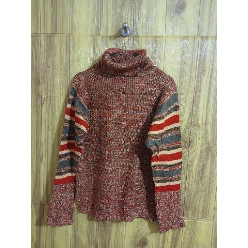 preloved sweater rajut // sweater rajut  // sweater leher turtleneck // sweater rajut