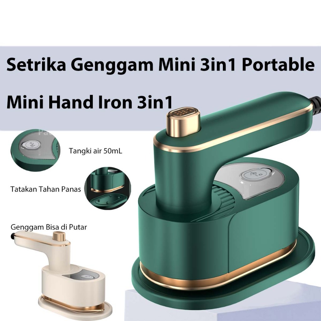 Setrika Spray Mini 3in1 Portable Hemat Energi | Setrika Listrik Mini yang Dapat Diputar 180 Derajat,