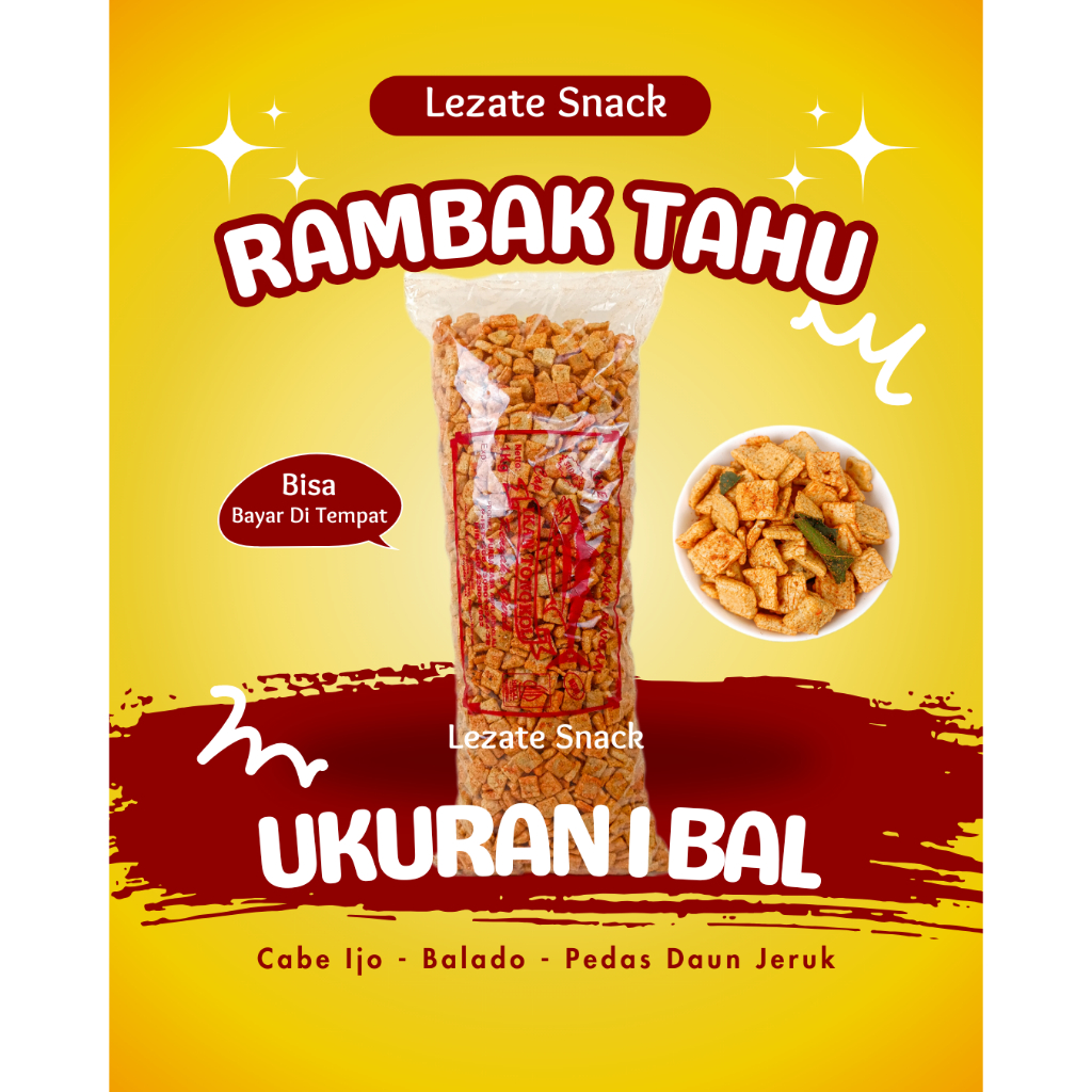 

Kerupuk Tahu Kotak 1KG Pedas Balado Daun Jeruk Cabe Ijo Murah Enak Renyah / Rambak Tahu 1 Bal Viral Krupuk Tahu Pedas Balado Lezate Snack