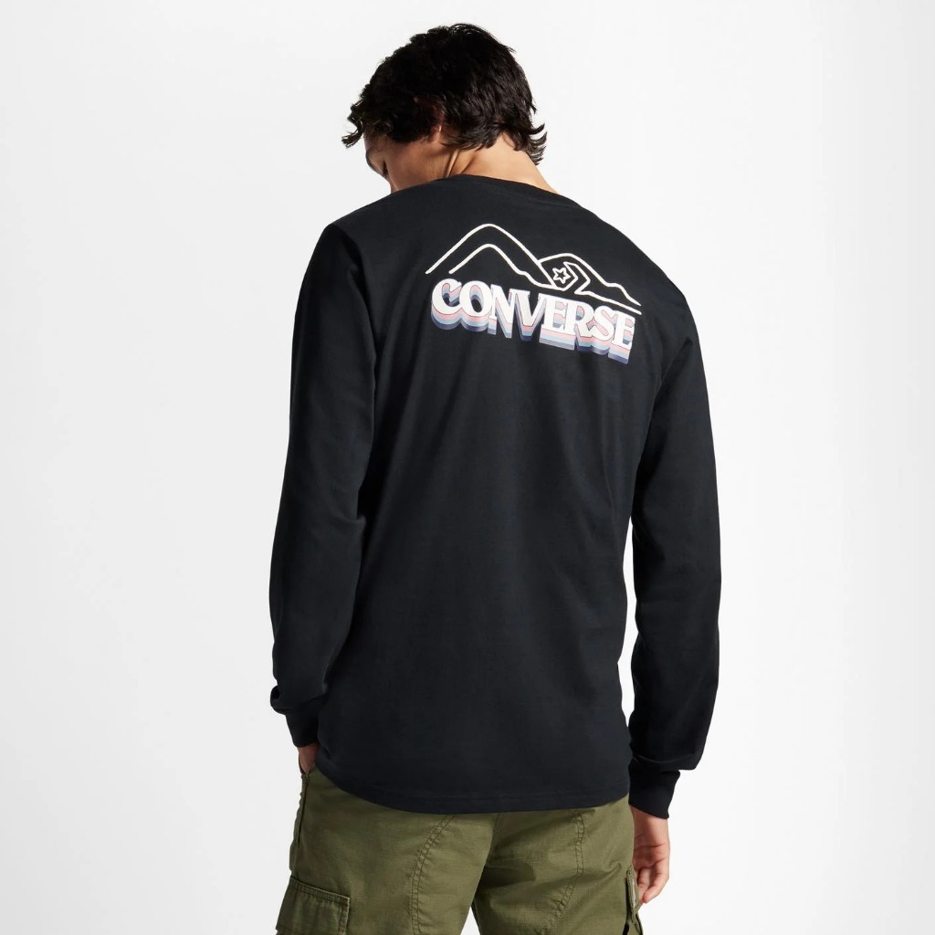 Converse CC Winter Vibes LS Graphic Tshirt Black Original BNWT