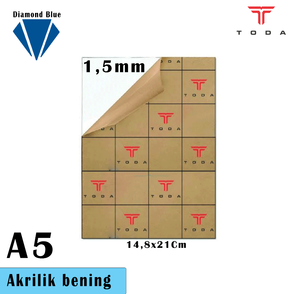 

Akrilik bening ukuran A5 1.5MM