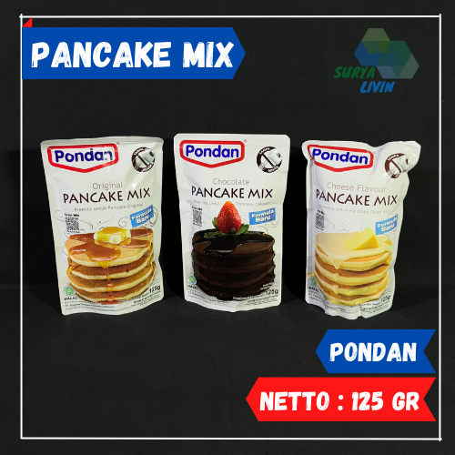 

PONDAN Premix Pancake Pouch Original Coklat Keju isi 125gr / Pancake Mix / Pancake Instan