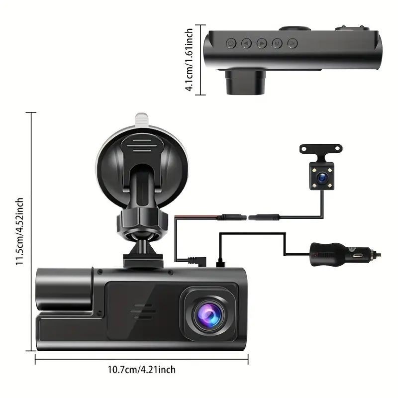 kamera mobil 3 kamera Wifi FHD layar 2 inch night vision dashcam A22