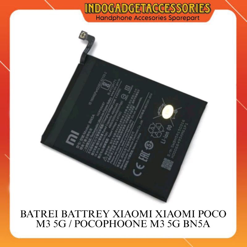 BATERAI BATRE BATREI BATTREY XIAOMI XIAOMI POCO M3 5G / POCOPHOONE M3 5G BN5A