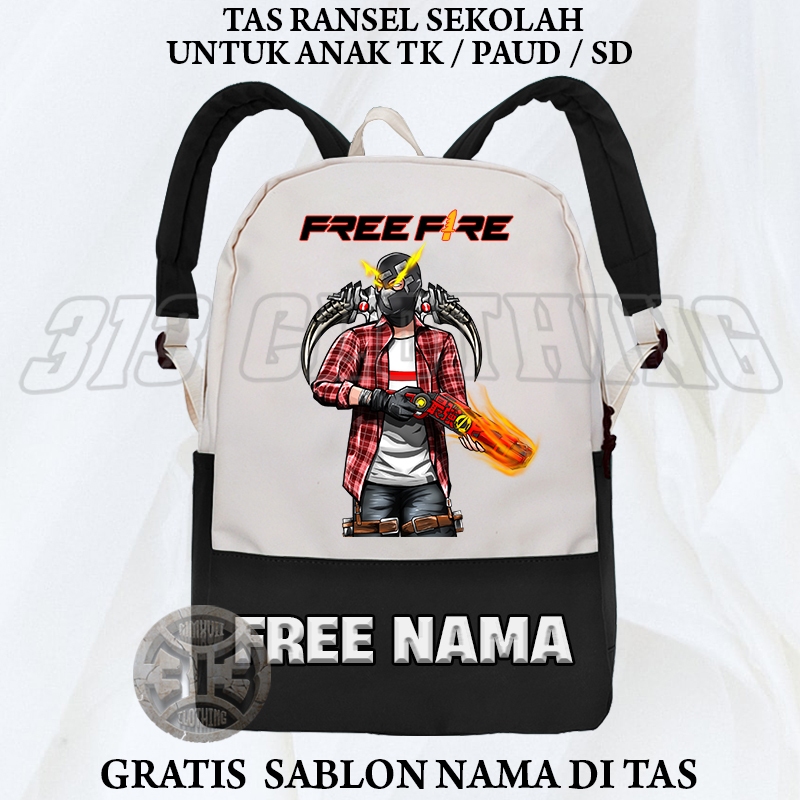 Tas Anak FF Free Fire Versi SG OPM / Ransel Tas Sekolah Anak FF SG OPM Free Fire Gratis Nama