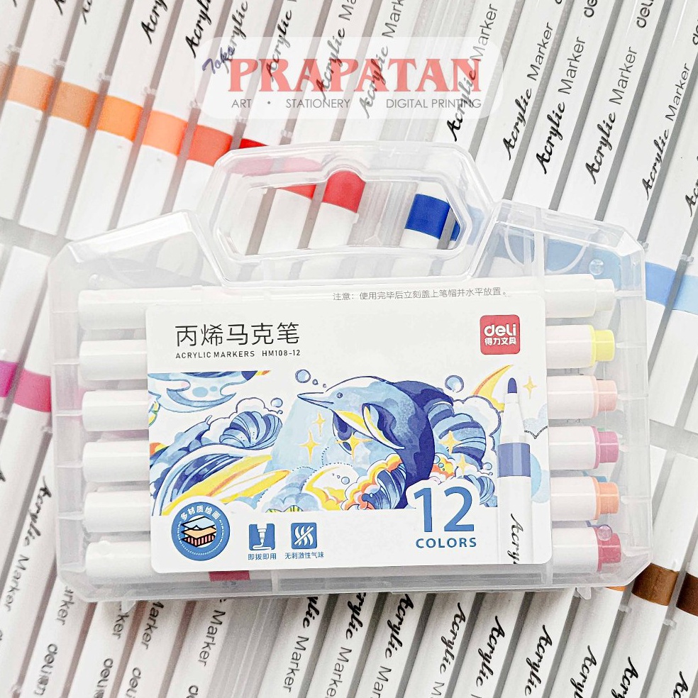 

Deli Acrylic Marker Set HM1812 Warna Spidol Akrilik KODE B3S1