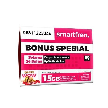 KARTU PERDANA SMARTFREN BOSKU GSM BONUS KUOTA 15GB SELAMA 24 BULAN