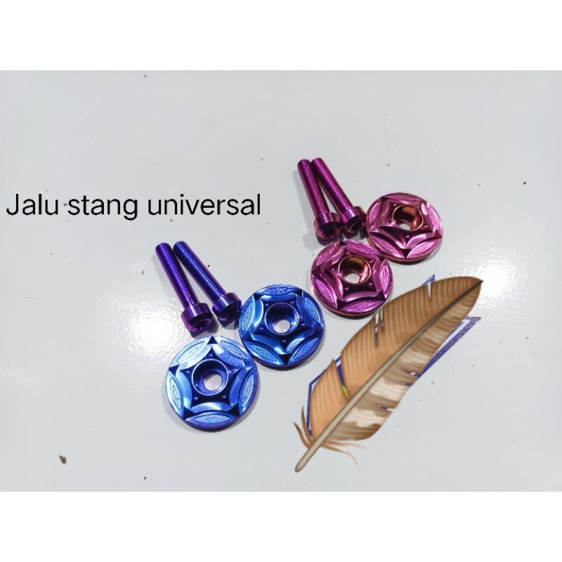 LIVE - JALU STANG TITANIUM UNIVERSAL MOTOR HONDA YAMAHA SUZUKI ( 1 SET KANAN KIRI ) / ORIGINAL VIETN