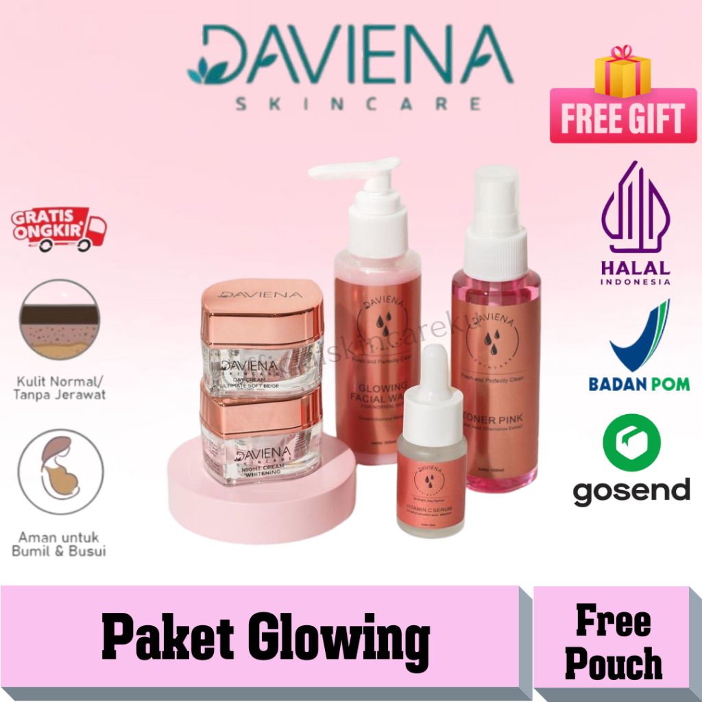 Daviena Skincare Glowing Series Paket Wajah Glowing Series Daviena Skincare