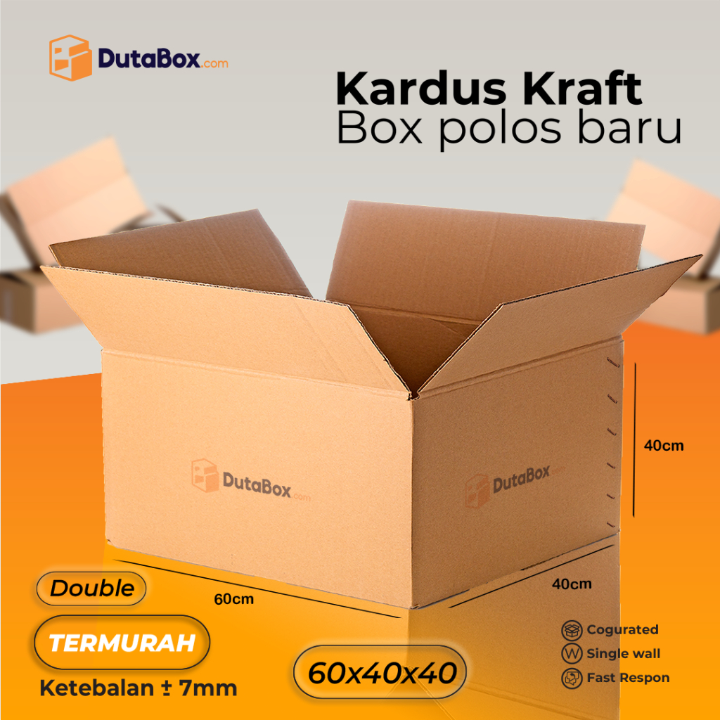 

Kardus Box Baru 60x40x40 ( Single Wall/Double Wall ) Kardus packing