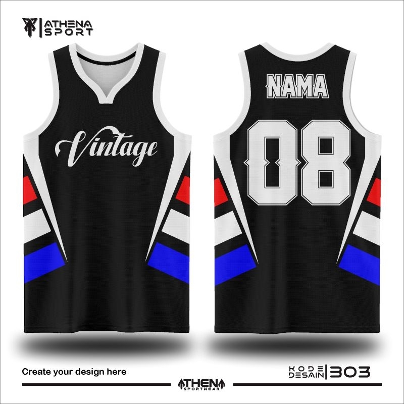 JERSEY BASKET VINTAGE CUSTOM PAKAI NAMA SENDIRI BAHAN PREMIUM
