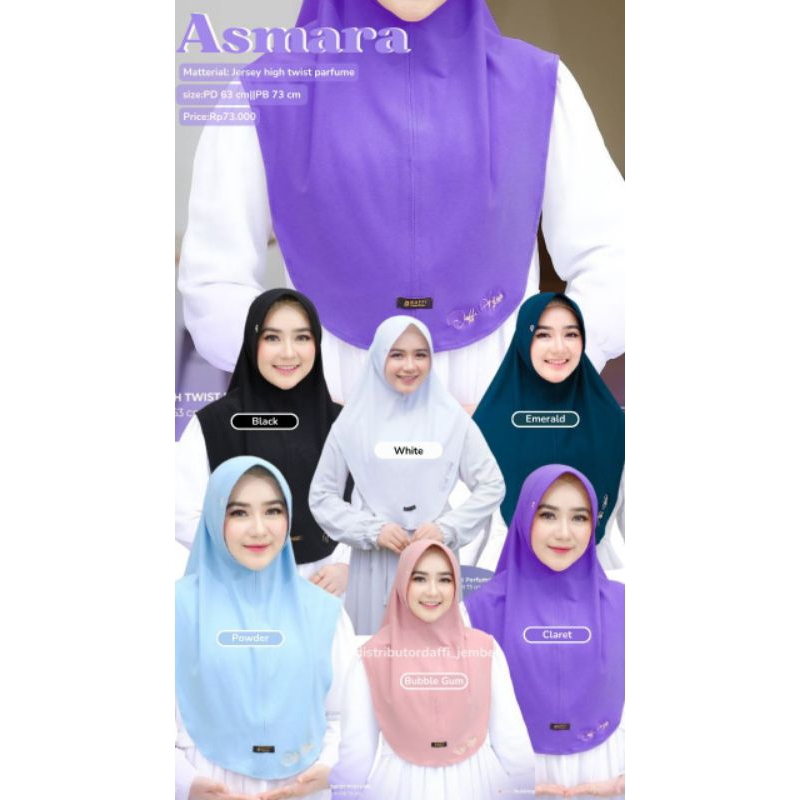 ASMARA daffi series / hijab parfum redy hitam