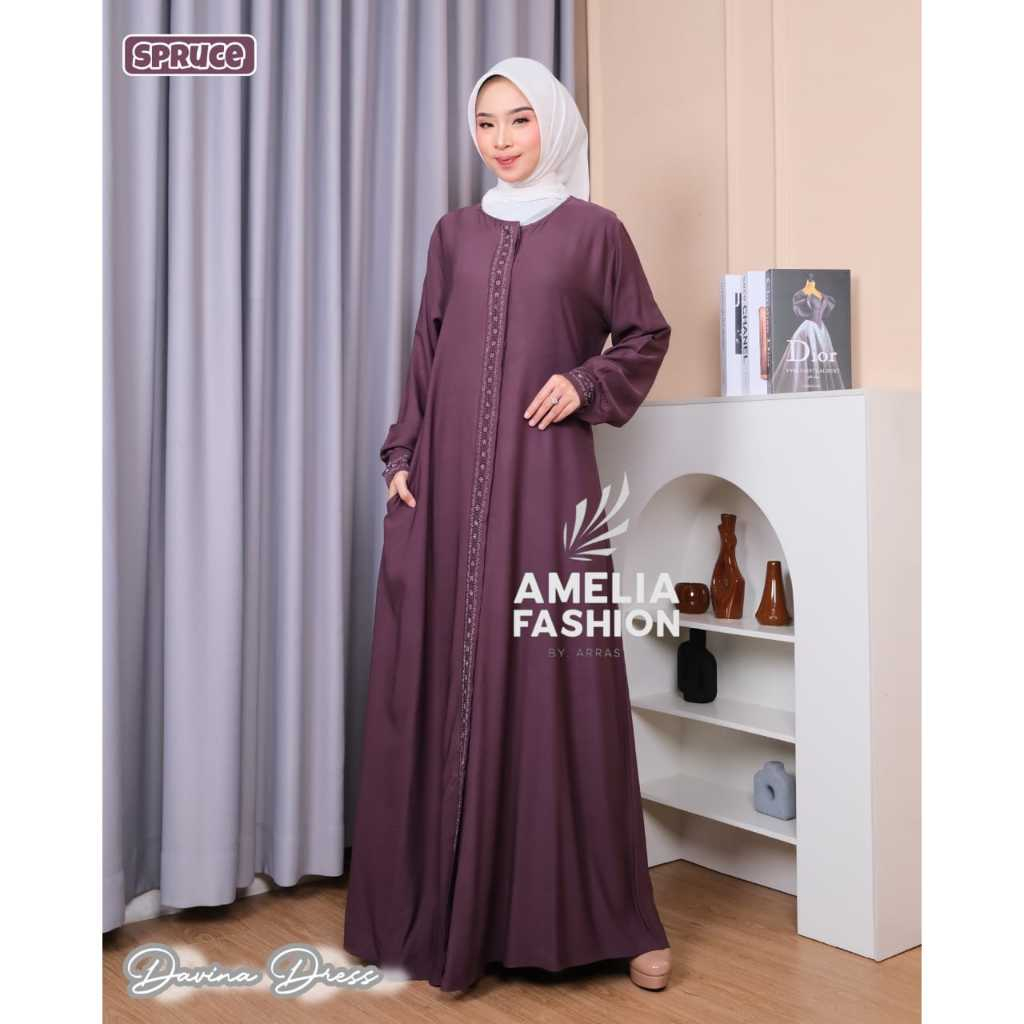 DAVINA DRESS GAMIS RAYON TWILL PREMIUM DAVINA GAMIS TERBARU GAMIS WANITA PAKAIAN GAMIS