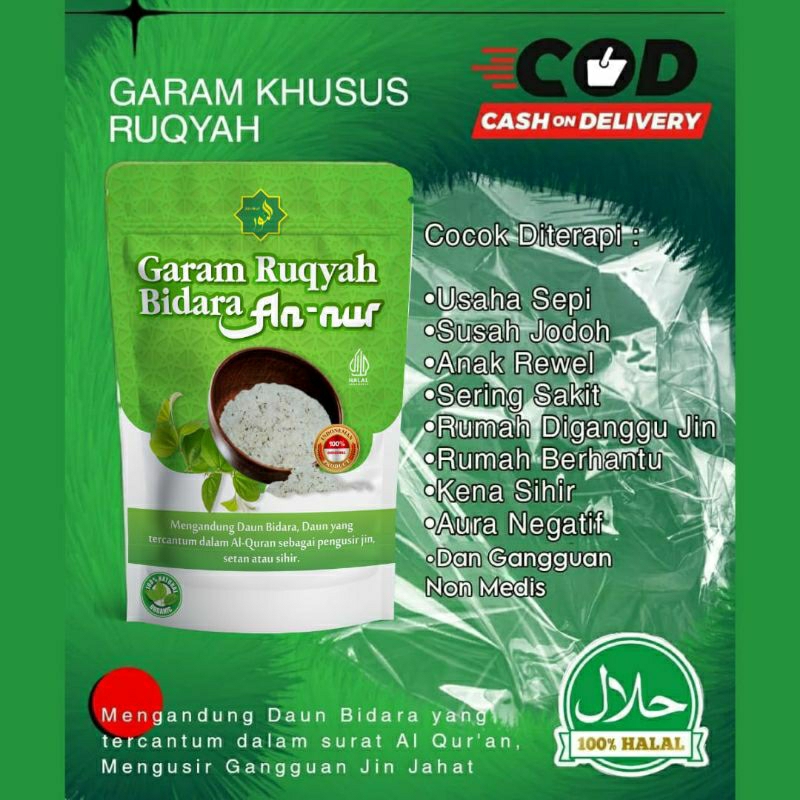 

Garam Ruqyah Bidara An nur isi 500gr Pelancar rezeki dari gangguan sihir Kebangkrutan