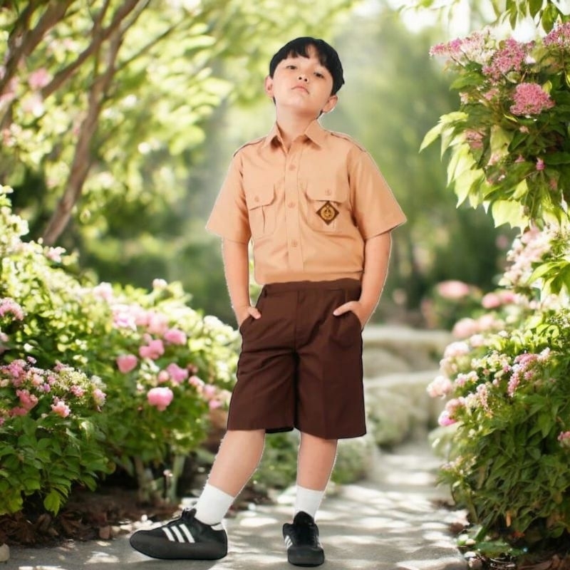 Setelan Celana Pramuka Pendek Laki-laki Seragam Sekolah SD Bahan adem