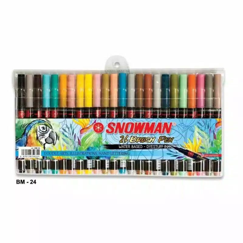 

TERBATAS Spidol KuasBrush Pen BM24 Snowman 24 Warna Doodle