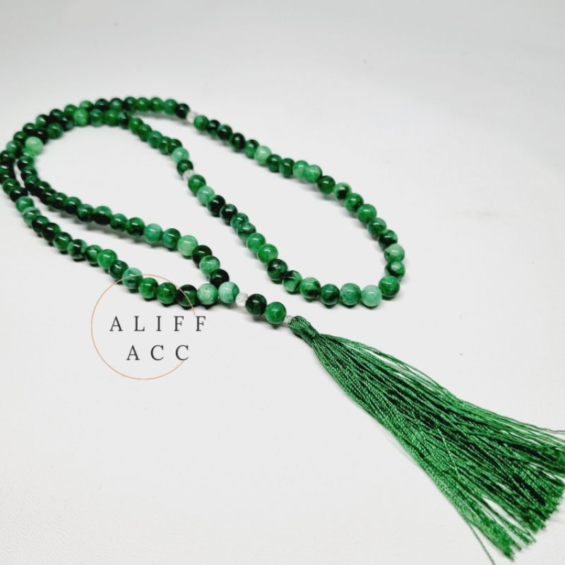 tasbih batu natural giok burma  size 6 mm