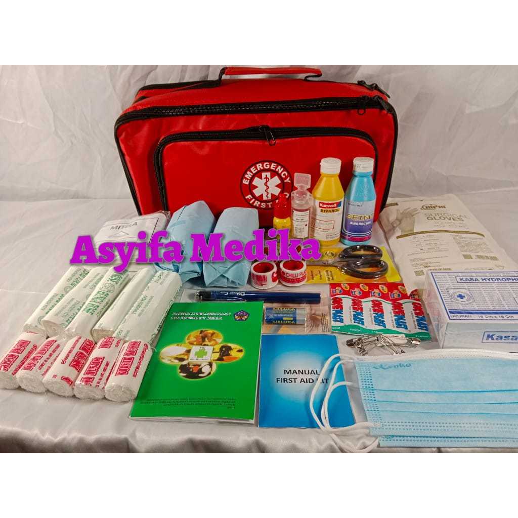berkahshopss - tas emergency selempang isi lengkap p3k first aid kit medis