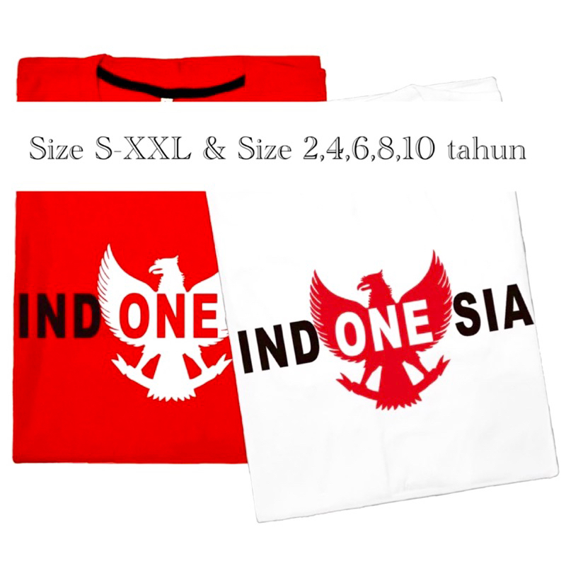 Kaos Merah Putih Garuda Indonesia Unisex S-XXXXL Big Size Jumbo & Size Anak 2-10tahun Kaos Couple Fa