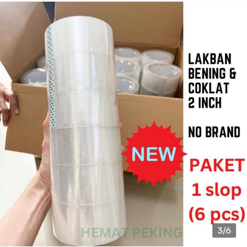 

FANTASTIS Lakban Packing Murah Paket isi 6 pcs Bening Transparan Coklat