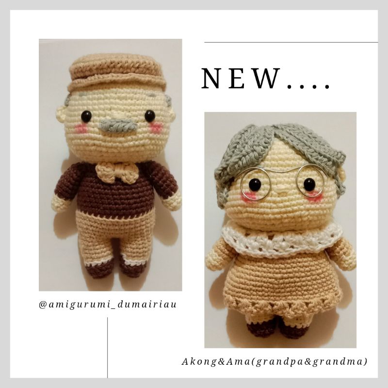 boneka couple kakek nenek / akong ama