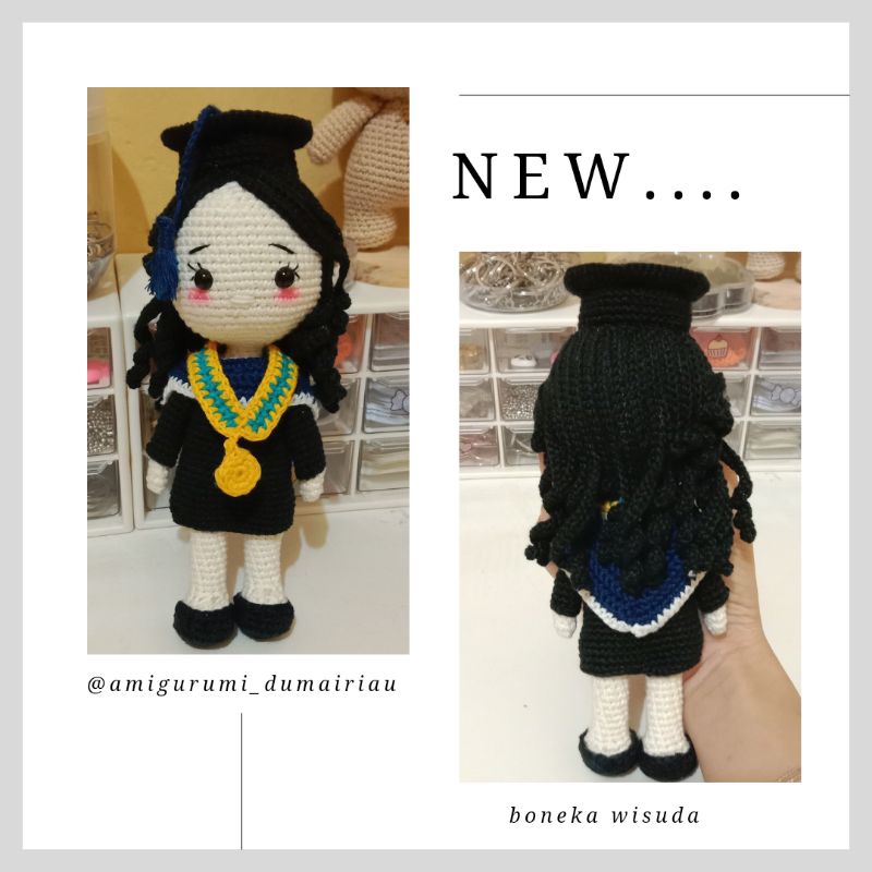 wisuda amigurumi / hadia wisuda / boneka rajut wisuda