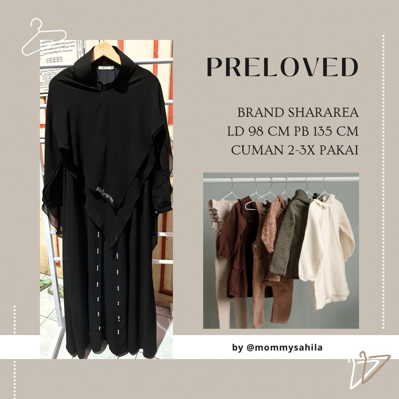 Preloved by Mommysahila - Set Syari Shararea Hitam