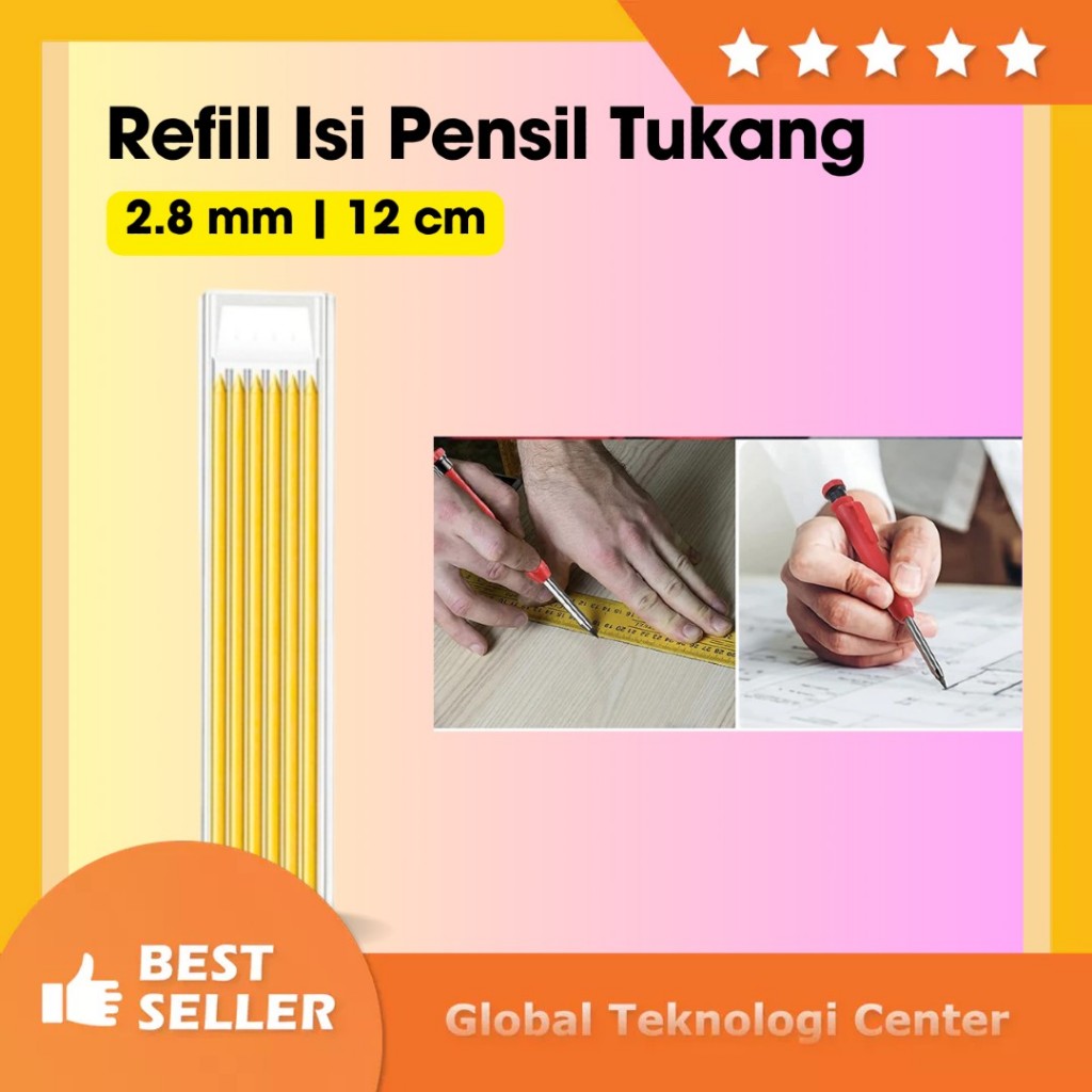 

MROOFUL MR06 - 6 PCS Refill Isi Pensil Tukang Mekanik Carpenter Pen 2.8mm - 7ROTR0YL