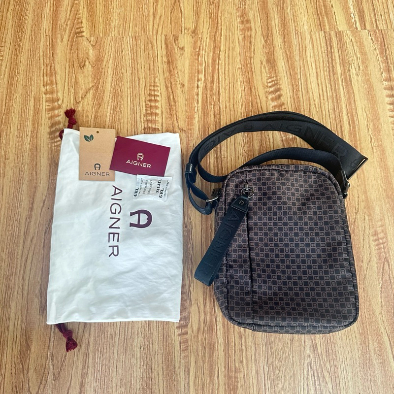 Tas Slingbag Pria Aigner Nico S Dadino Brown