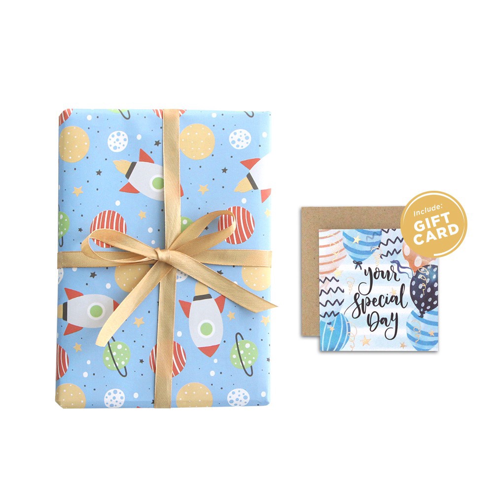 

KILAT Paket Kertas Kado Kartu Harvest Gift Set Baby Space