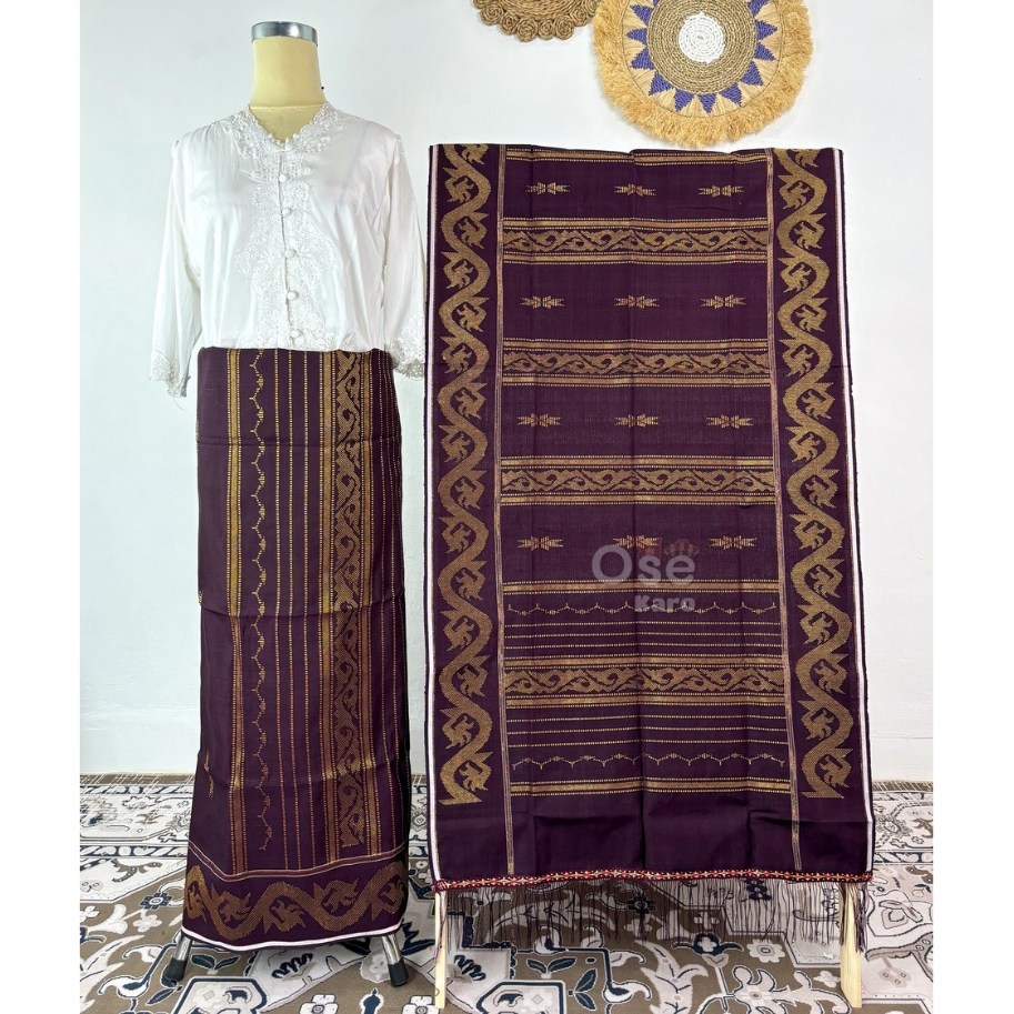 Set Uis Nipes Karo Litap Litap Lembu Kopi Gosong Sutra Bahan Sutra