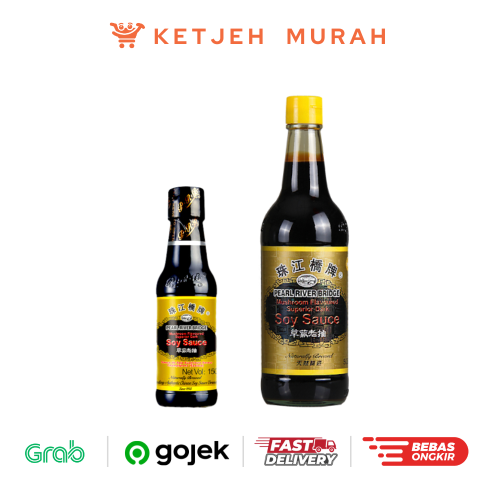 Pearl River Bridge Mushroom Soy Sauce Lao Chou / Kecap Hitam Jamur 150 ML / 300 ML