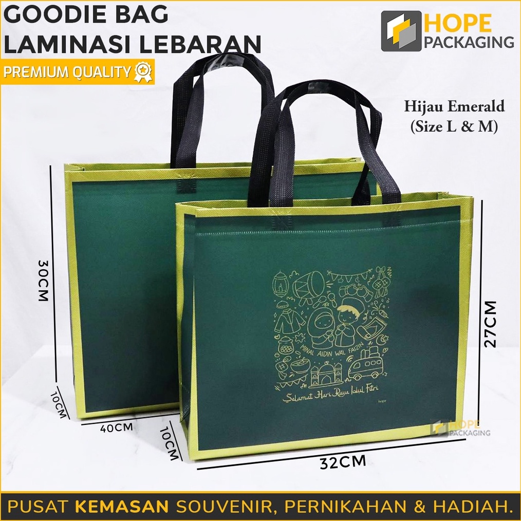 

BONANZA Goodie Bag Laminasi Lebaran Size M Tas Shopping Bag Premium Goodie Bag Kantong Hampers Besar Tas Souvenir Tas Jinjing Kue Lebaran Hampers Box