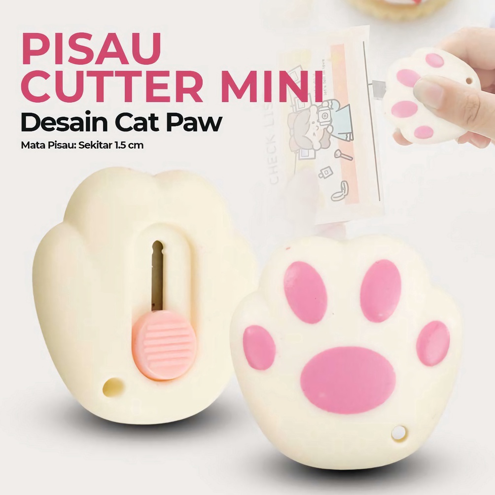 

HEMAT APEN Pisau Cutter Mini Pemotong Kertas Desain Kaki Kucing Alat Tulis Kantor OL611