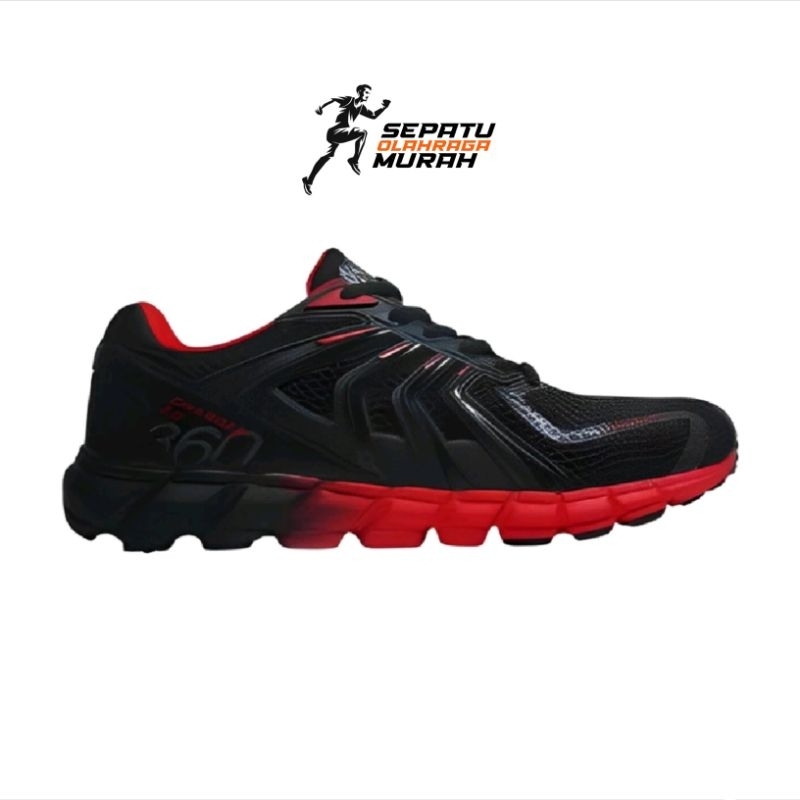 Spotec Gerald Sepatu Olahraga Murah Running Hitam Merah