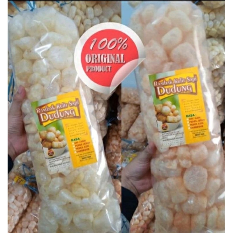 

Dorokdok Dudung Kemasan 300gr Halal/ Kerupuk Rambak Kulit Sapi Asli