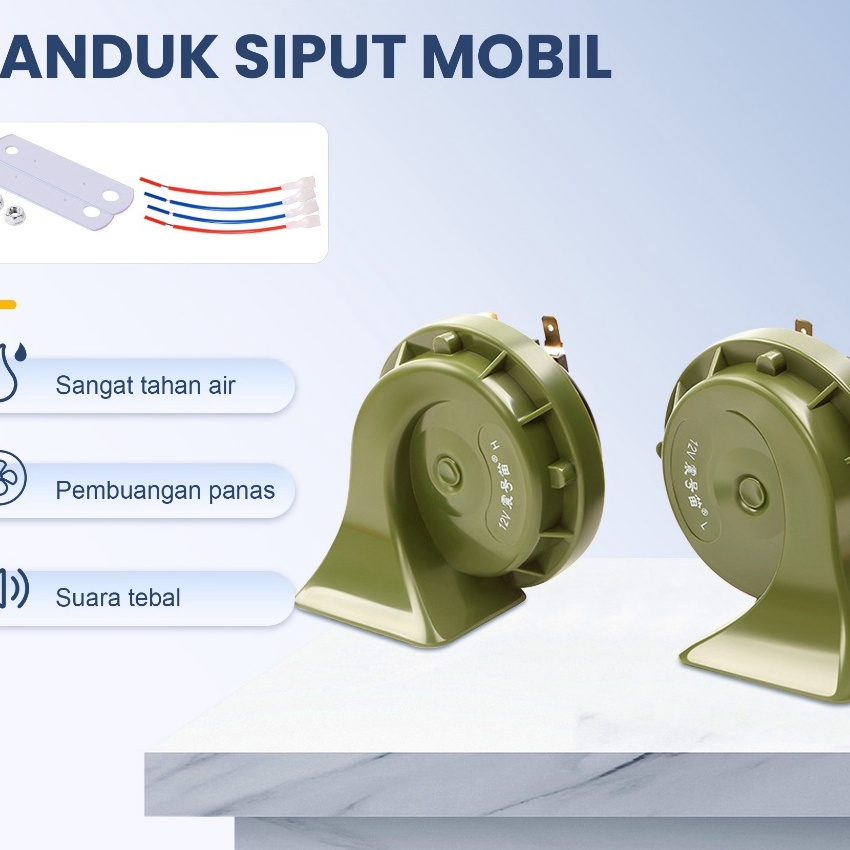 Eksklusif Klakson Keong Horn Set Super Tone Hella Waterproof Anti Air Double 24 V Suara Seperti Dens