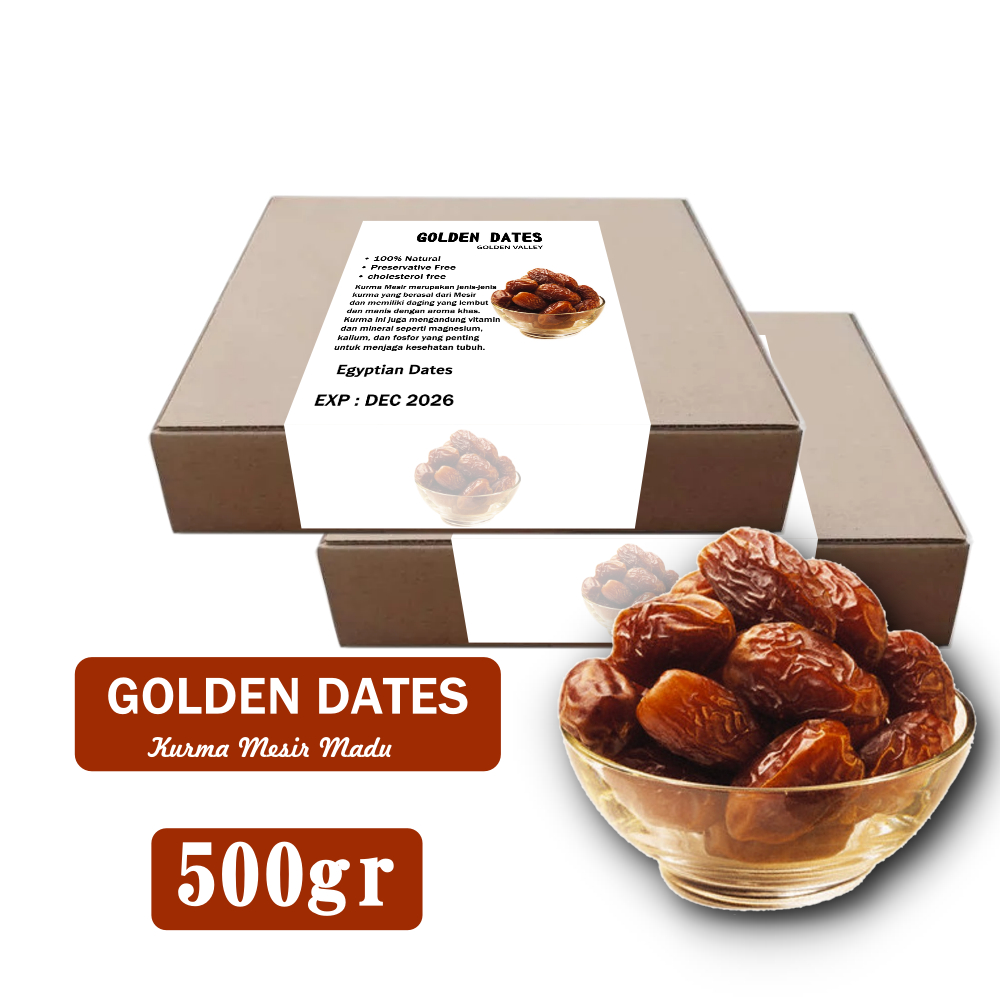 

Kurma mesir 500gr | Golden Valley | Golden Dates