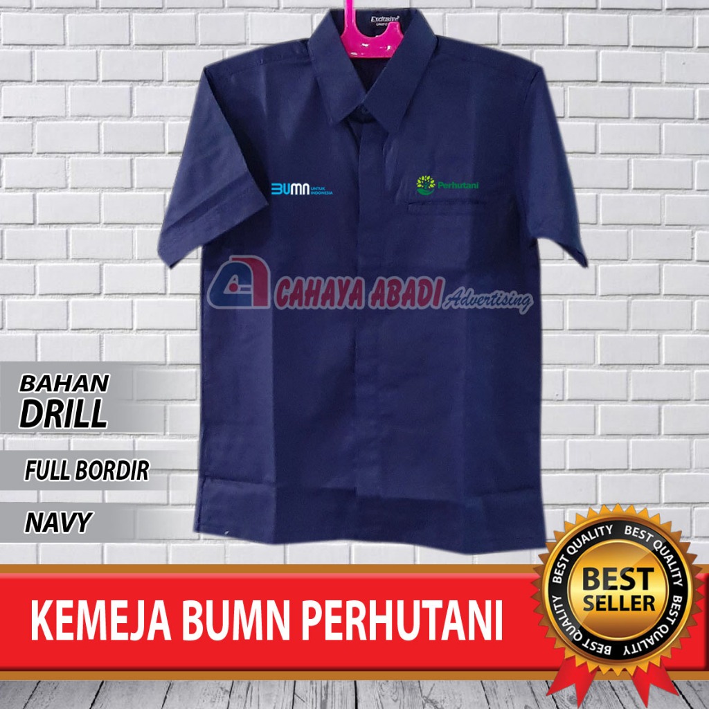 Kemeja BUMN Perhutani Seragam Perhutani Baju BUMN Perhutani Navy
