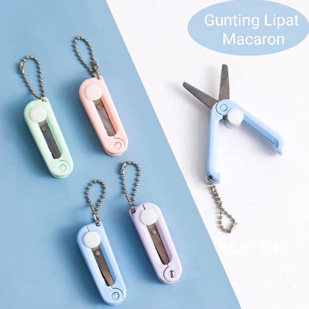 

LIMITLESS Gunting Lipat Macaron Gantungan kunci gunting mini travel size