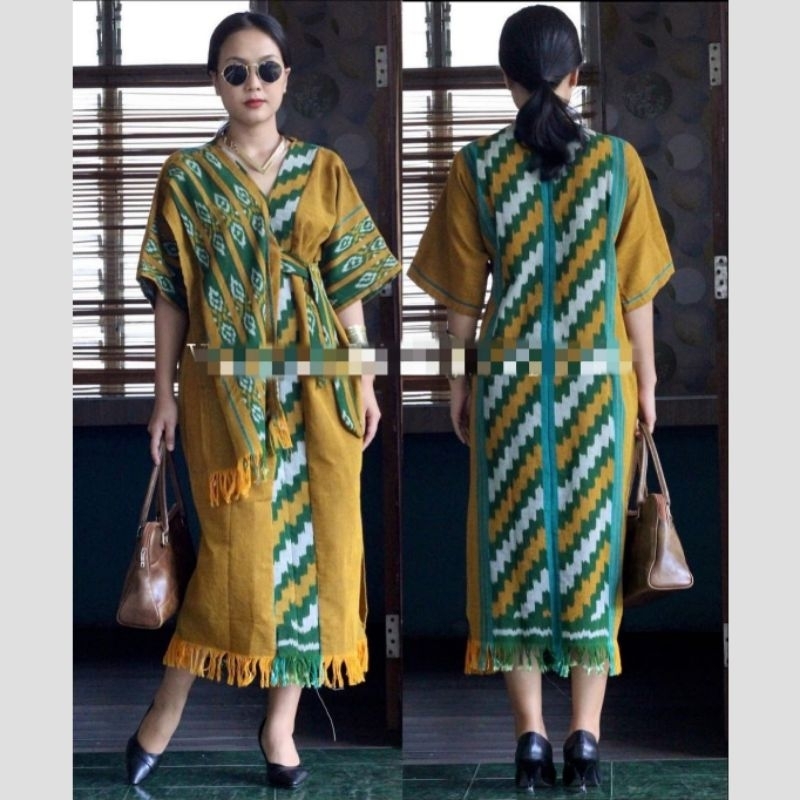 DRESS TENUN ETNIK || BAJU DRESS KEKINIAN || BAJU MODEL BARU || BAJU PESTA