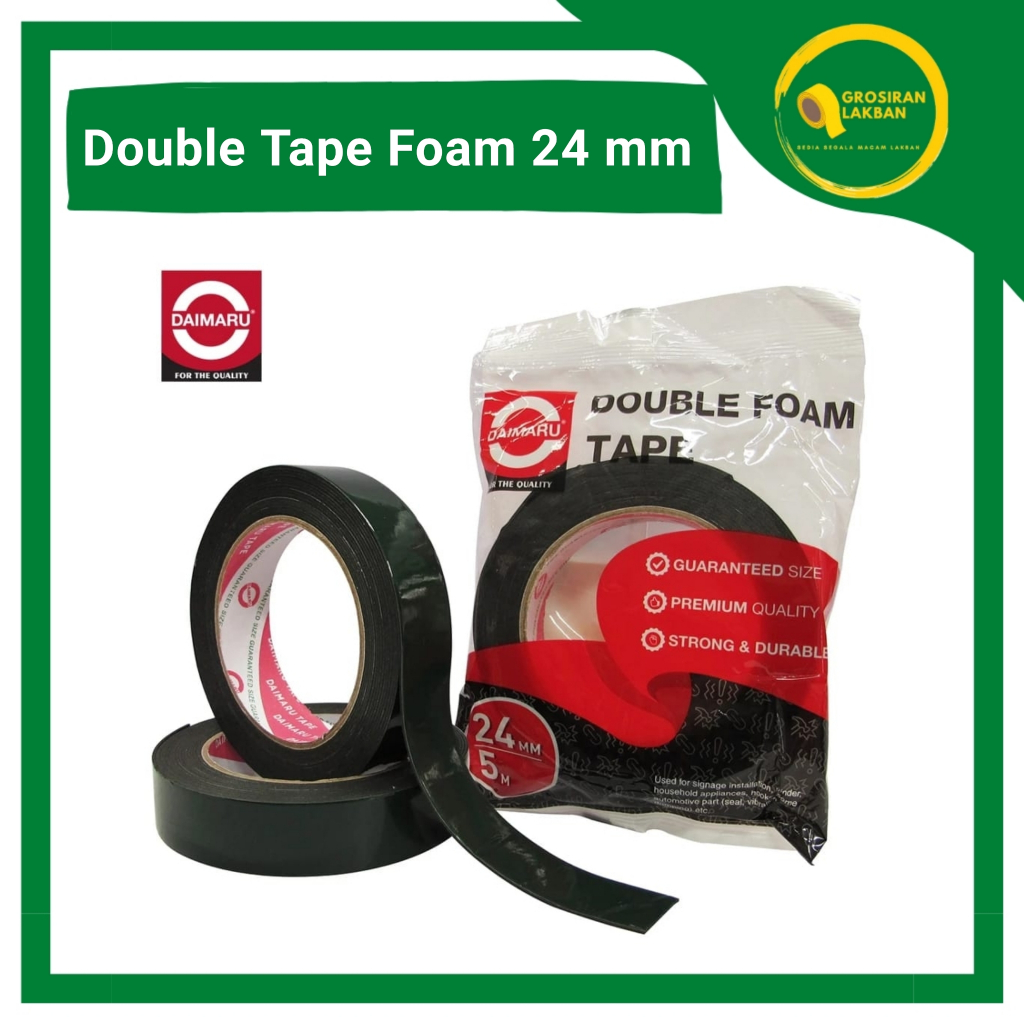 

Double Foam Tape Busa 1 Inch Daimaru uk 24mm x 5m Perekat Dobel Tip