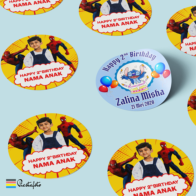 

Sticker / Stiker Ulang tahun, ultah Bentuk Bulat