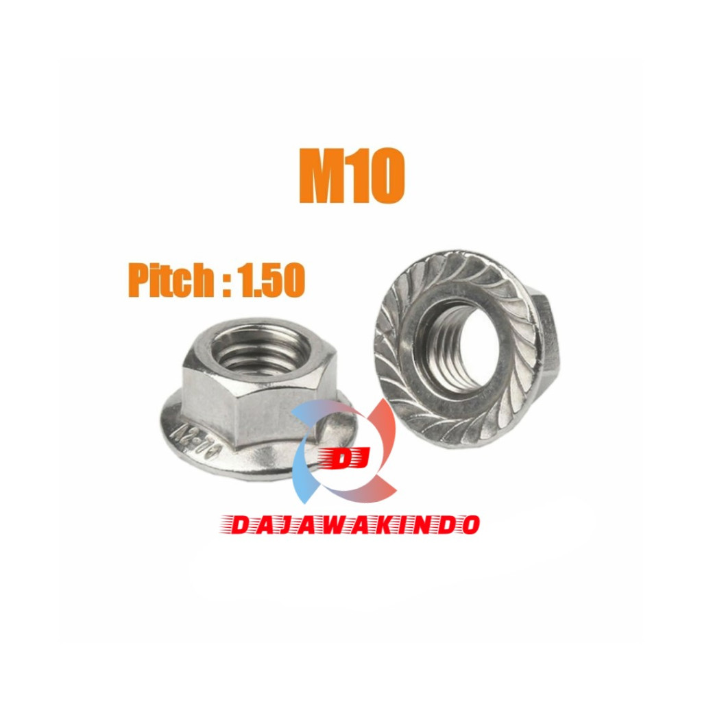 Mur Flange M10 / Mur Flange Stainless M10 / SUS 304 Flange Nut