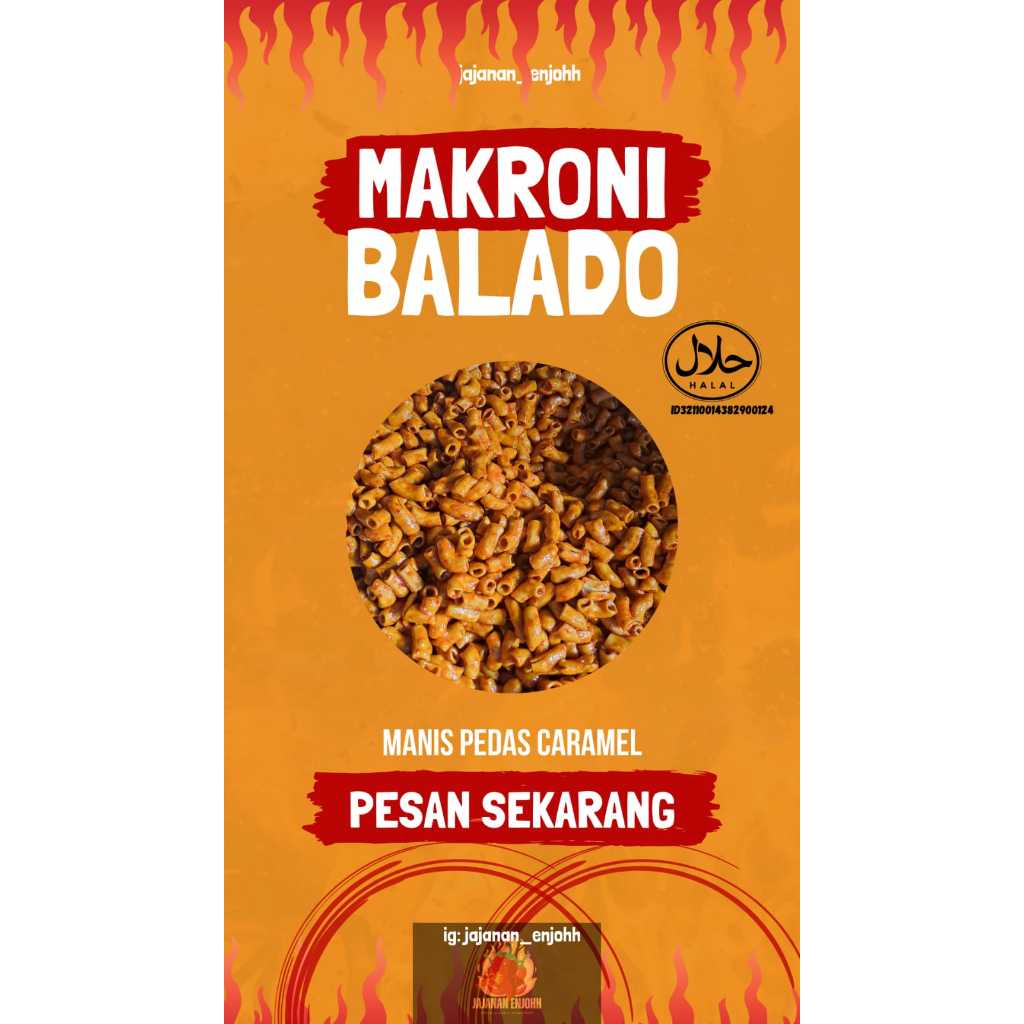 

Makroni Bantat Bumbu Balado| Pedas Manis| 250gr,500gr| Cemilan Murah