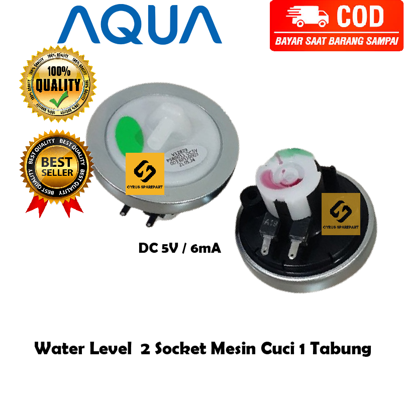 Water Level Mesin Cuci AQUA Top Loading / 1 Tabung 2 Soket