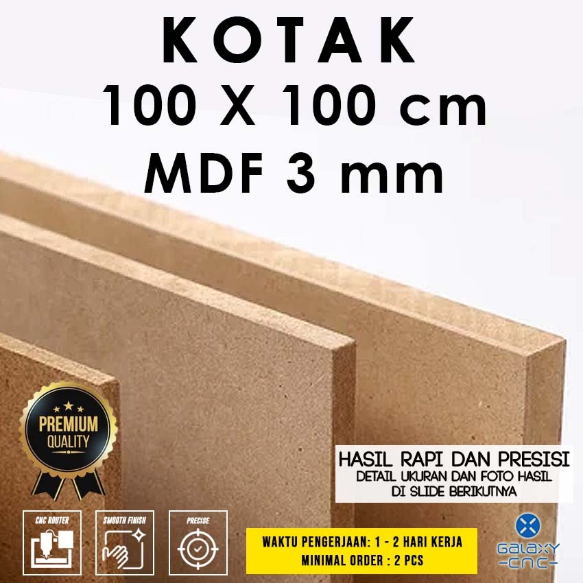 Kotak 100 x 100 cm - MDF 3 mm - MDF board / papan MDF kayu